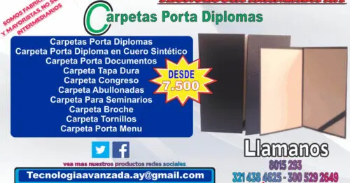 TECNOLOGIA AVANZADA FABRICA DE CARPETAS TECNOLOGIA AVANZADA FABRICA DE CARPETAS